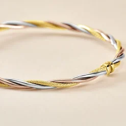 Best Histoire d'Or Bracelet Jonc Anaisaae Torsade Or Tricolore