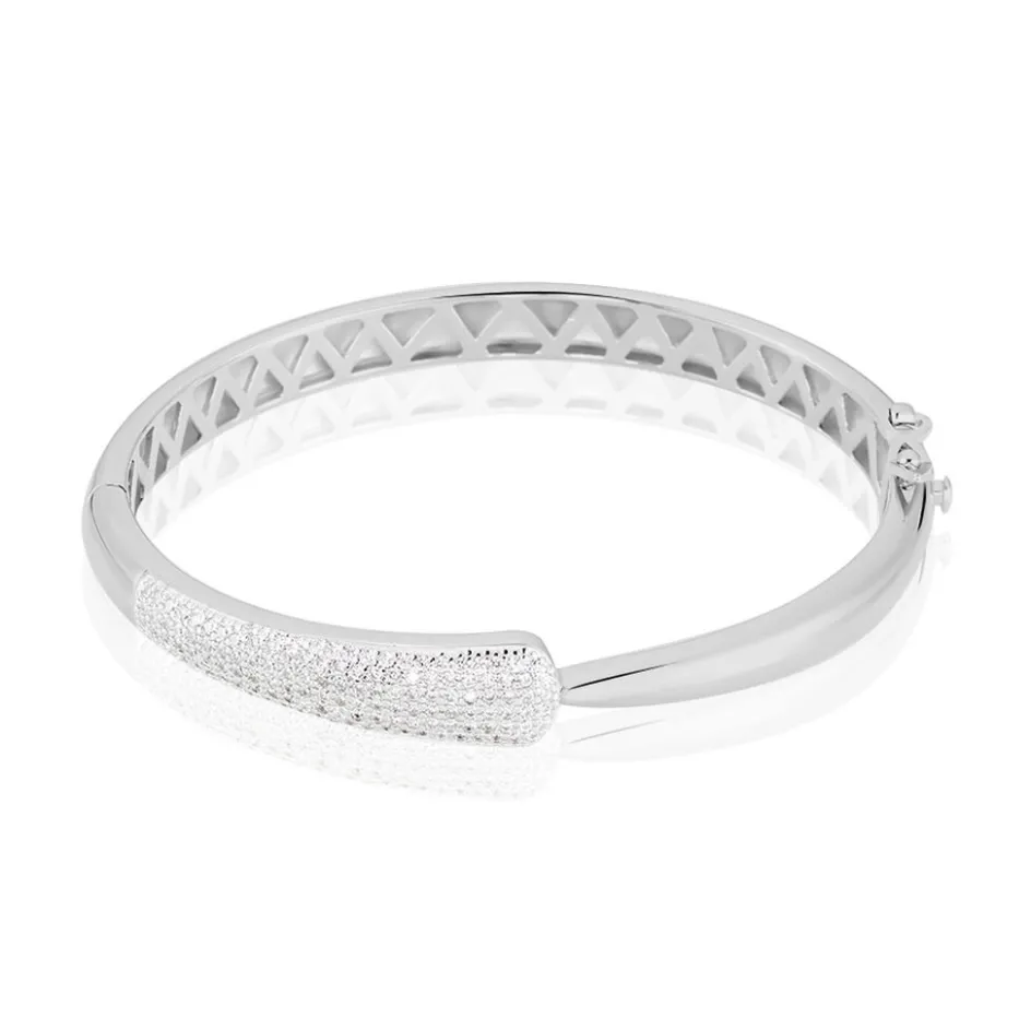 LAETIZIA Bracelet Jonc Andie Argent Blanc Oxyde De Zirconium* Bracelets|Bracelets Joncs