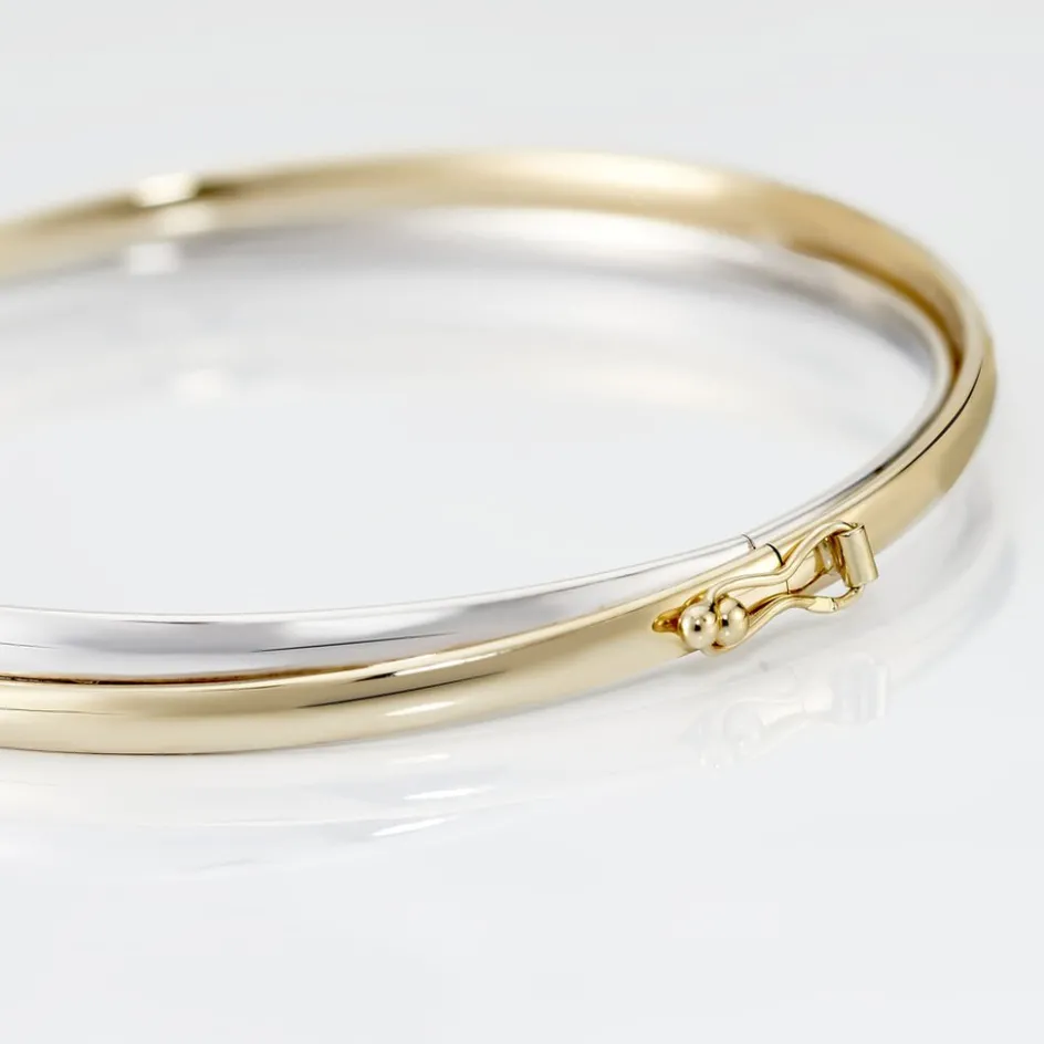 Best Histoire d'Or Bracelet Jonc Catalin 2 Fils Flexibles Or Bicolore