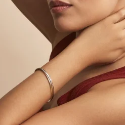 Best Histoire d'Or Bracelet Jonc Catalin 2 Fils Flexibles Or Bicolore