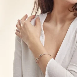 Outlet Histoire d'Or Bracelet Jonc Deva Argent Blanc Oxyde De Zirconium