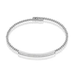 Histoire d'Or Bracelet Jonc Fuerza De Zirconium argent blanc oxyde