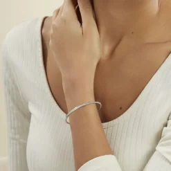 Histoire d'Or Bracelet Jonc Fuerza De Zirconium argent blanc oxyde