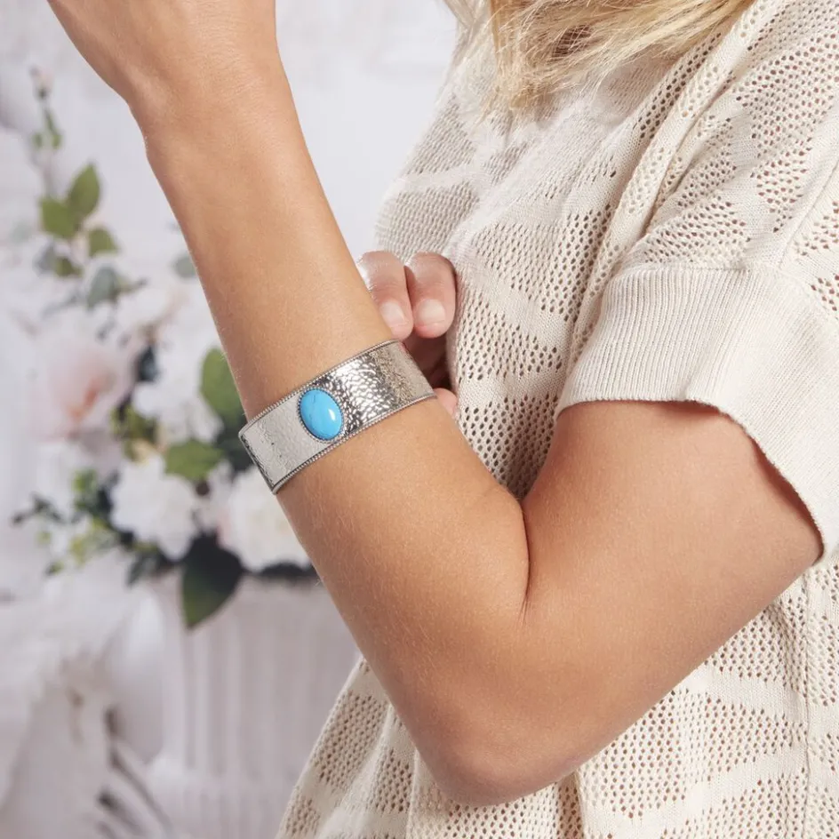 IMAGINE Bracelet Jonc Tiffany Acier Blanc Pierre De Synthese