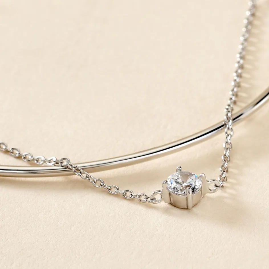 Discount Histoire d'Or Bracelet Jonc Ruth De Zirconium argent blanc oxyde