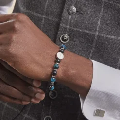 JOURDAN Bracelet Homme 1921 Acier Blanc 艙il De Tigre Onyx* Bracelets|Bracelets Fantaisie