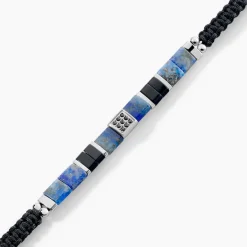 Clearance JOURDAN Bracelet Jahan Acier Argenté Lapis Lazuli Agate