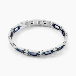 New JOURDAN Bracelet Wild Acier Blanc Et Bleu
