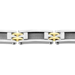Discount JOURDAN Bracelet Zephir Dore / Blanc acier bicolore