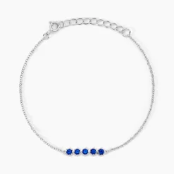 Sale Histoire d'Or Bracelet Karrie Argent Blanc Oxyde De Zirconium argent blanc oxyde bleu