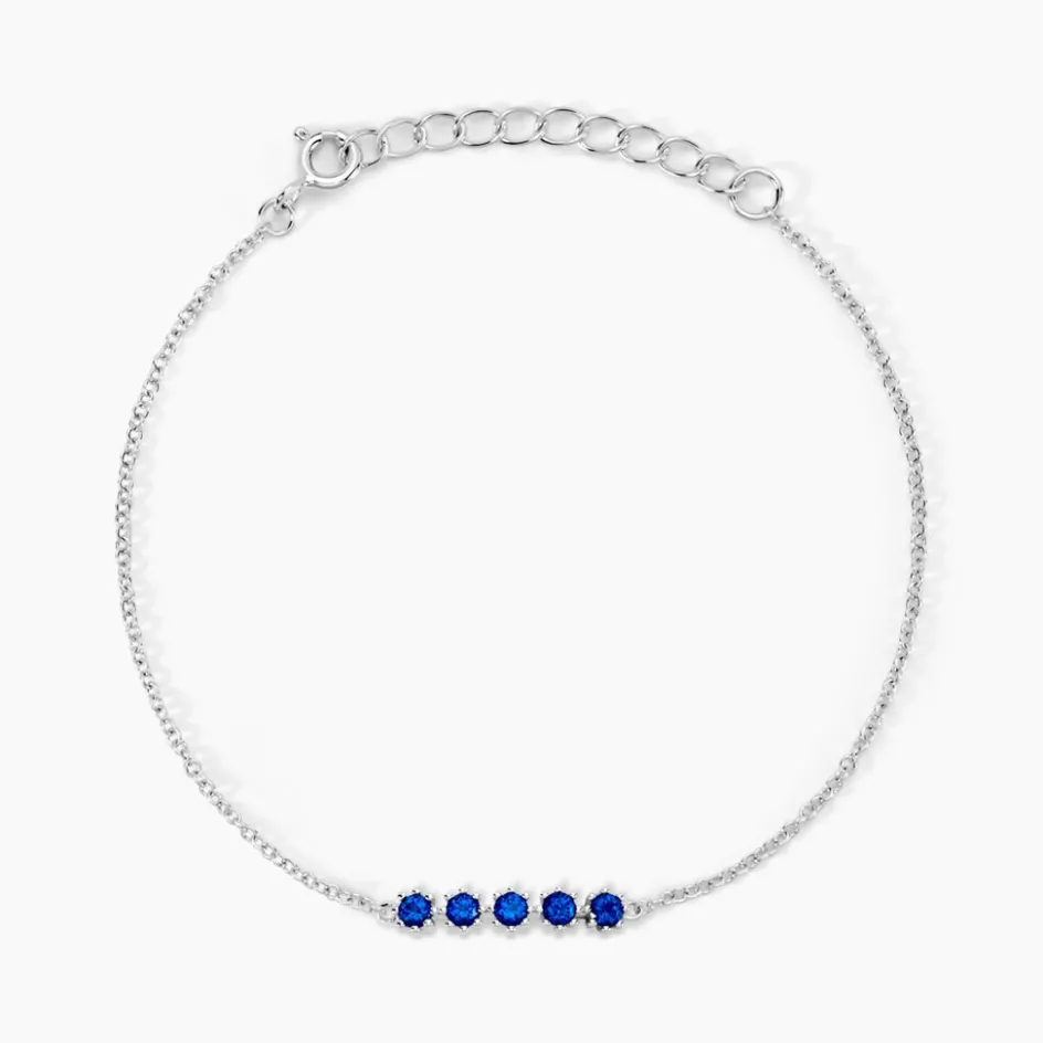 Sale Histoire d'Or Bracelet Karrie Argent Blanc Oxyde De Zirconium argent blanc oxyde bleu