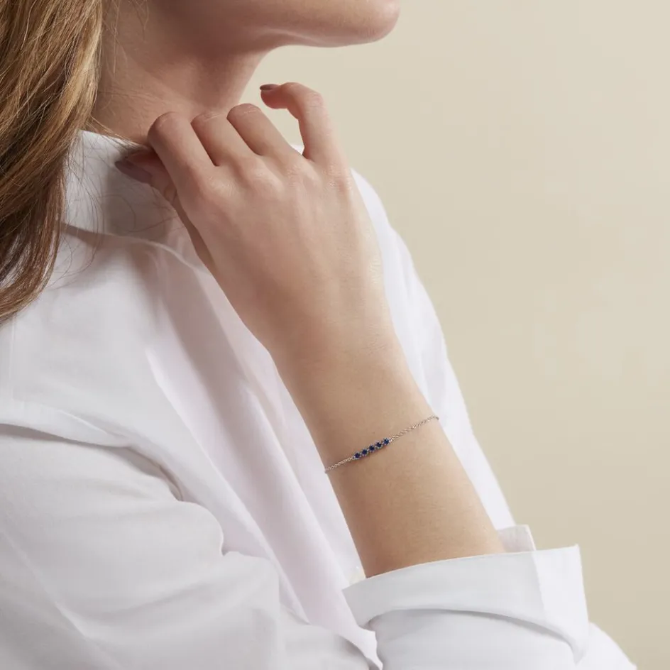 Sale Histoire d'Or Bracelet Karrie Argent Blanc Oxyde De Zirconium argent blanc oxyde bleu