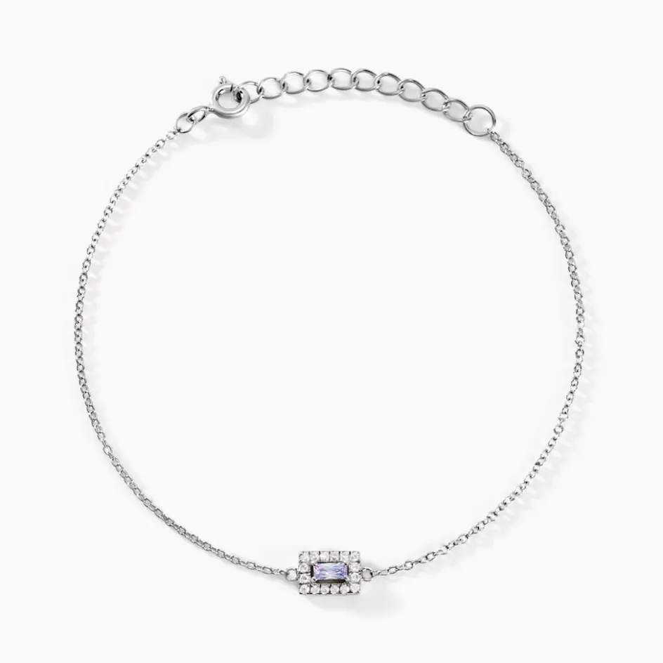 Outlet Histoire d'Or Bracelet Laurine Argent Blanc Oxyde De Zirconium argent blanc oxyde violet