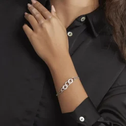 Histoire d'Or Bracelet Link Argent Blanc Céramique Et Oxyde De Zirconium* Bracelets