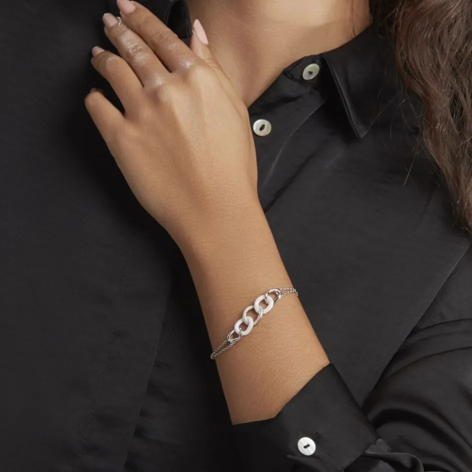 Histoire d'Or Bracelet Link Argent Blanc Céramique Et Oxyde De Zirconium* Bracelets