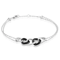 Histoire d'Or Bracelet Link Argent Blanc Céramique Et Oxyde De Zirconium* Bracelets
