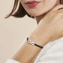 Histoire d'Or Bracelet Link Argent Blanc Oxyde De Zirconium Et Céramique* Bracelets|Bracelets Fantaisie