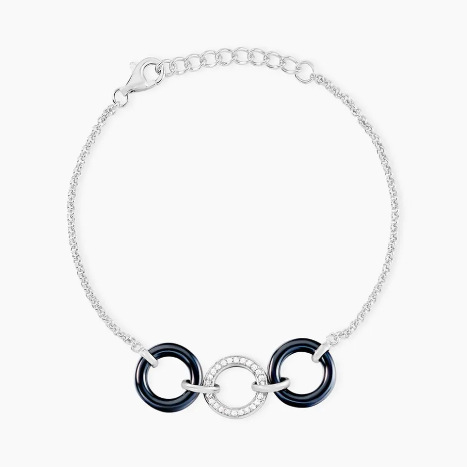 Best Histoire d'Or Bracelet Magalie Argent Blanc Céramique Et Oxyde De Zirconium