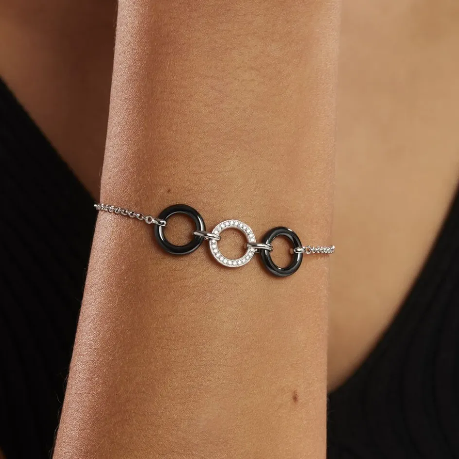 Best Histoire d'Or Bracelet Magalie Argent Blanc Céramique Et Oxyde De Zirconium