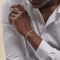 Discount Histoire d'Or Bracelet Maille Dami Maille Grain De Café or jaune