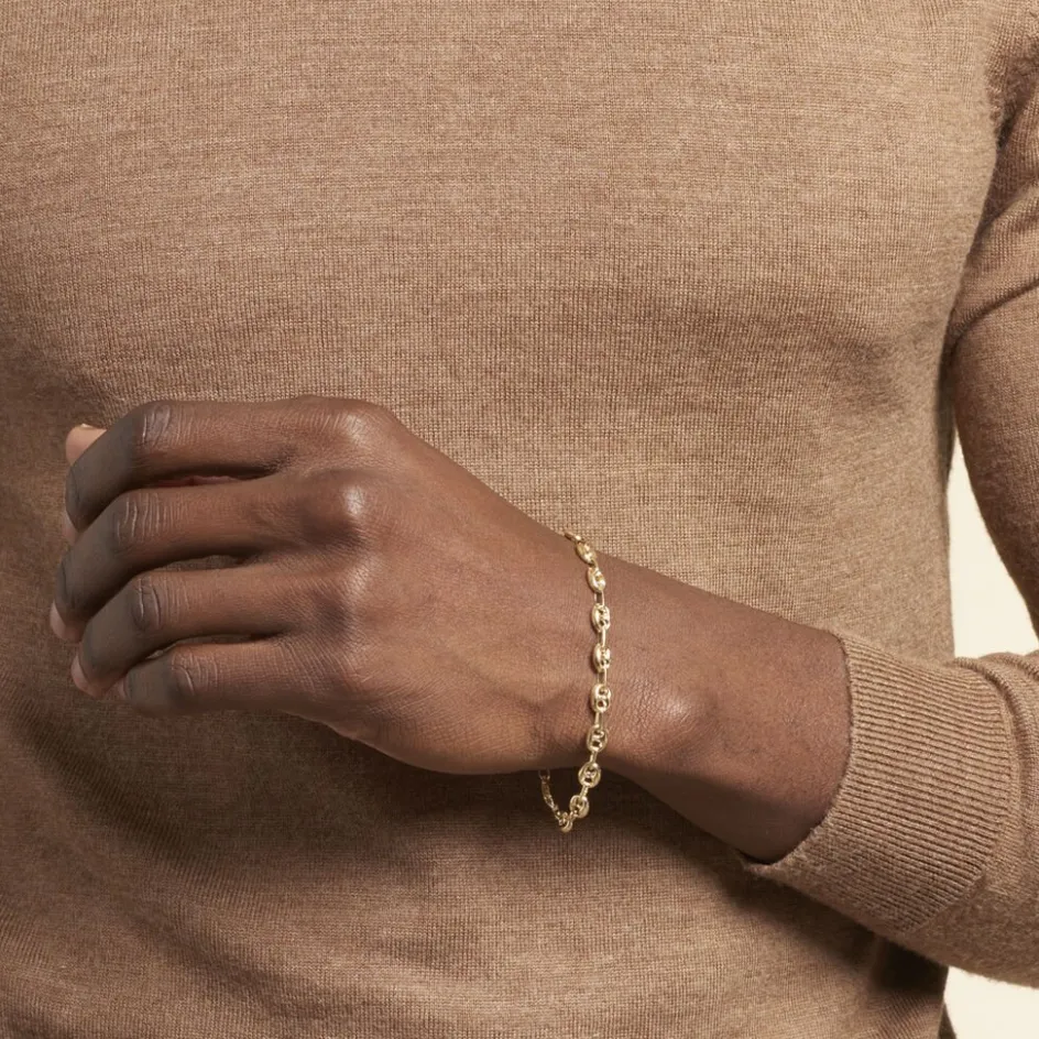 Histoire d'Or Bracelet Maille Dami Maille Grain De Café or jaune