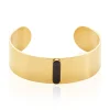 Best Histoire d'Or Bracelet Manchette Acier Doré Volcanus Agate