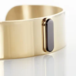 Best Histoire d'Or Bracelet Manchette Acier Doré Volcanus Agate