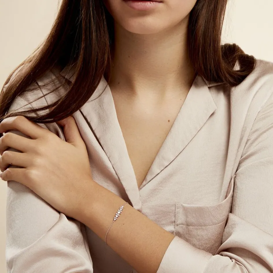 Best Histoire d'Or Bracelet Monique Argent Blanc Oxyde De Zirconium
