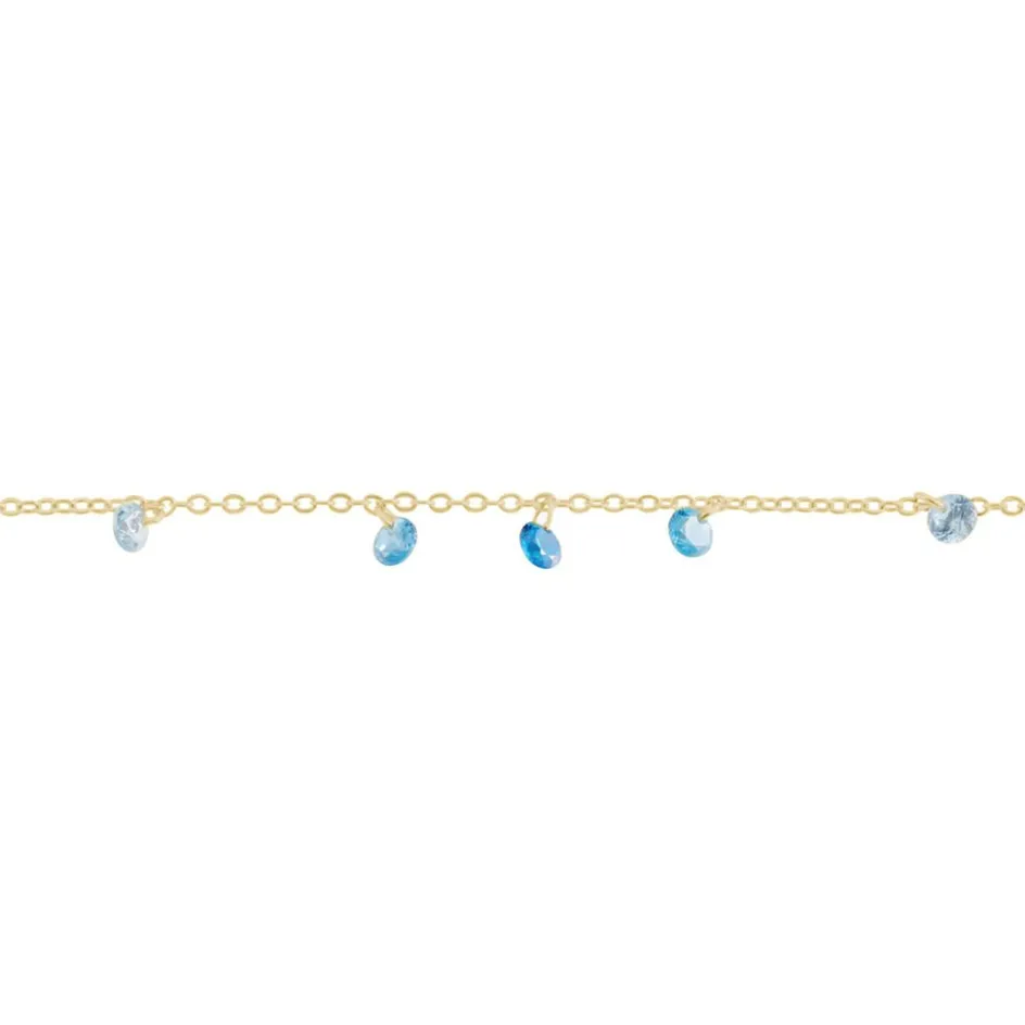 Sale Histoire d'Or Bracelet Myosothis Plaqué Or Pierres plaqué or jaune pierre bleu