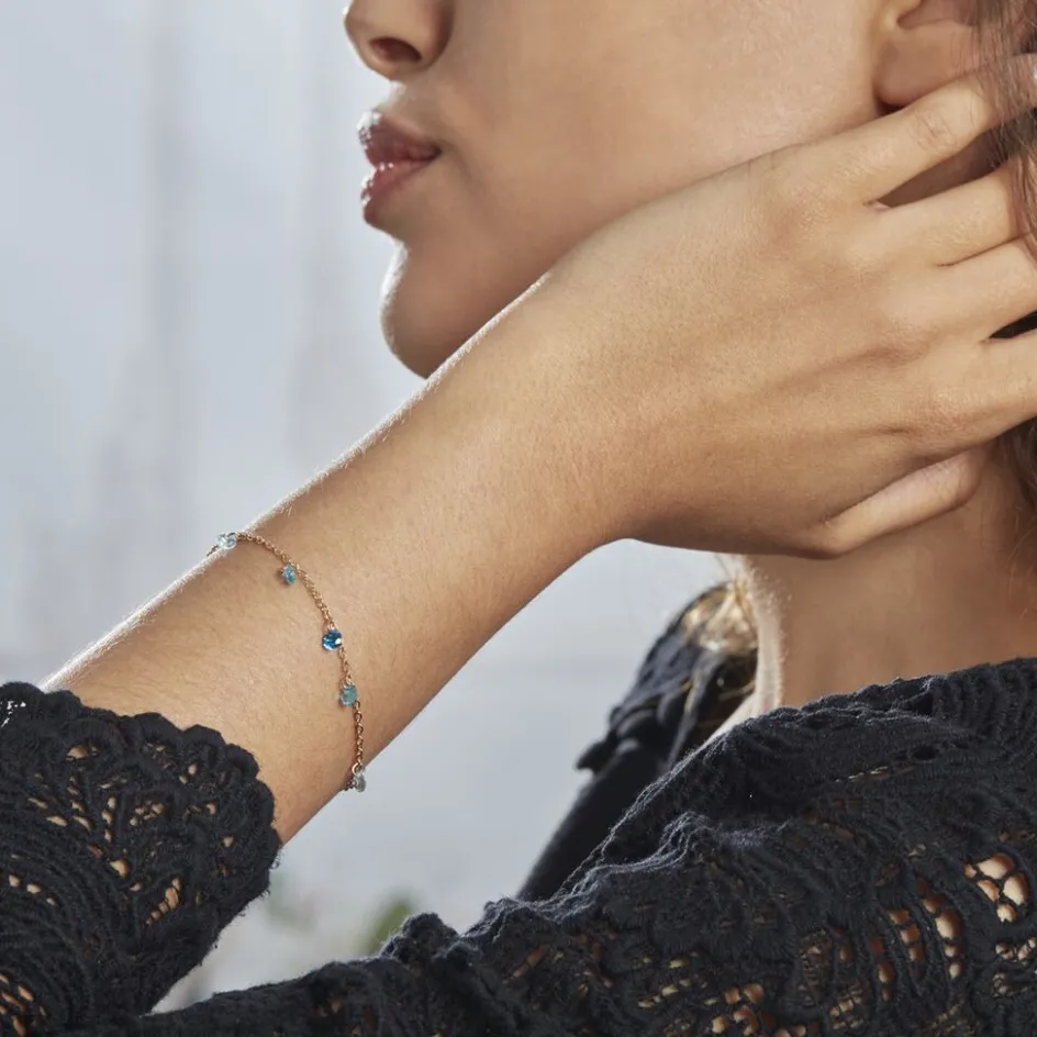 Sale Histoire d'Or Bracelet Myosothis Plaqué Or Pierres plaqué or jaune pierre bleu