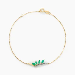 Hot Histoire d'Or Bracelet Navette Or Jaune Emeraude Diamant or jaune émeraude