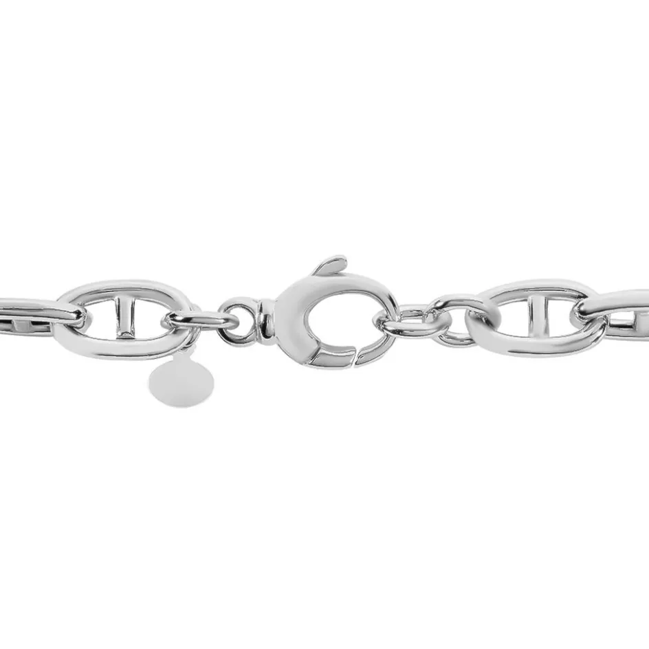Outlet Histoire d'Or Bracelet Nazima Maille Marine Argent Blanc