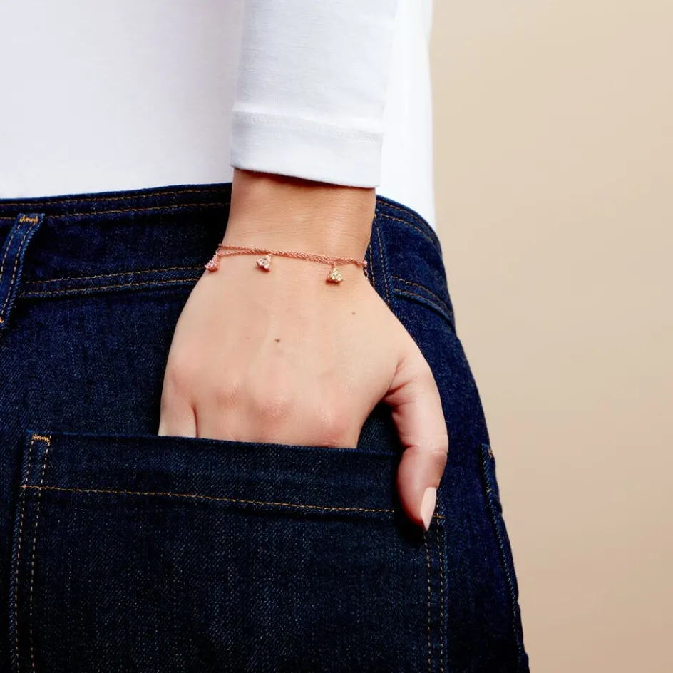 New Histoire d'Or Bracelet Nimbe Argent Rose Oxyde De Zirconium argent rose oxyde champagne