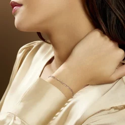 Sale Histoire d'Or Bracelet Ophelio Maille Alternee 1/1 or blanc