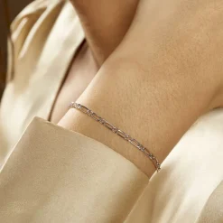 Sale Histoire d'Or Bracelet Ophelio Maille Alternee 1/1 or blanc