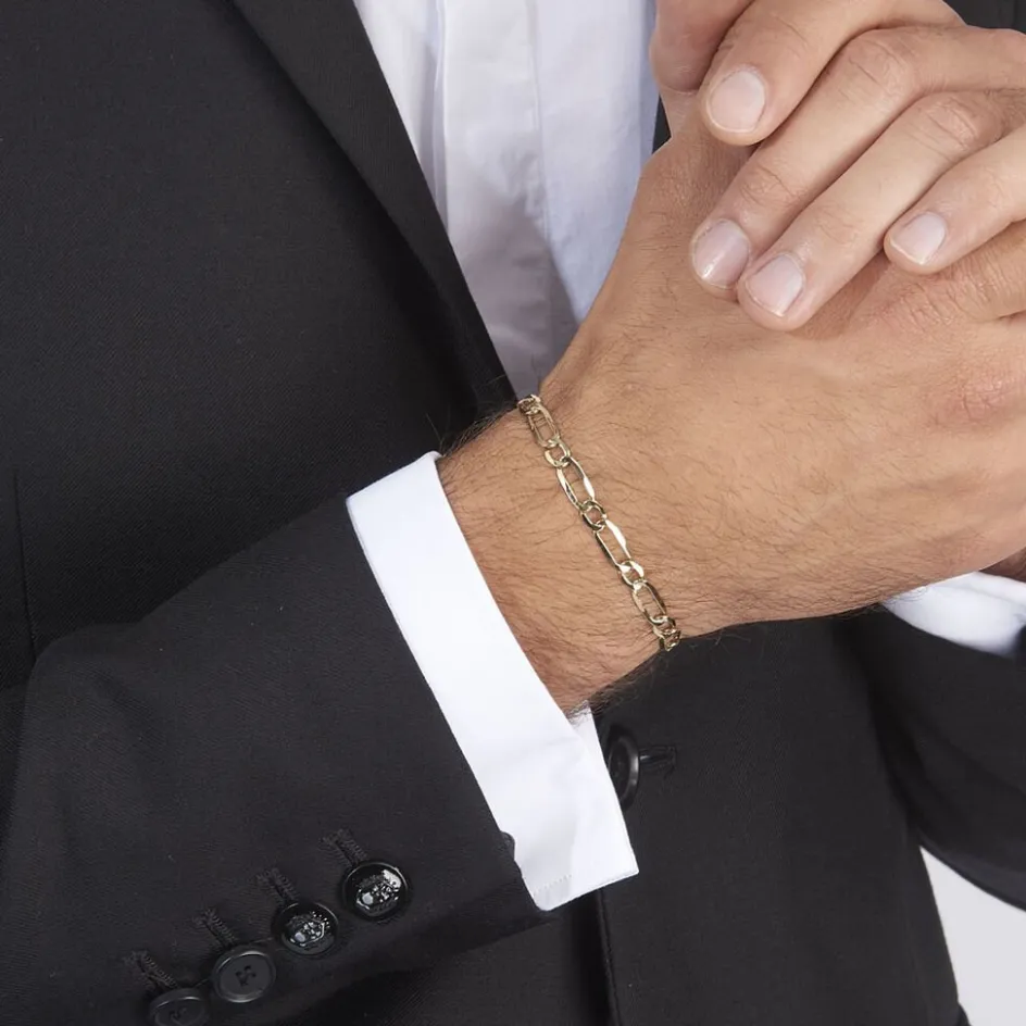 Outlet Histoire d'Or Bracelet Ophelio Maille Alternee 1/1 or jaune