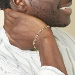 Outlet Histoire d'Or Bracelet Ophelio Maille Alternee 1/1 or jaune