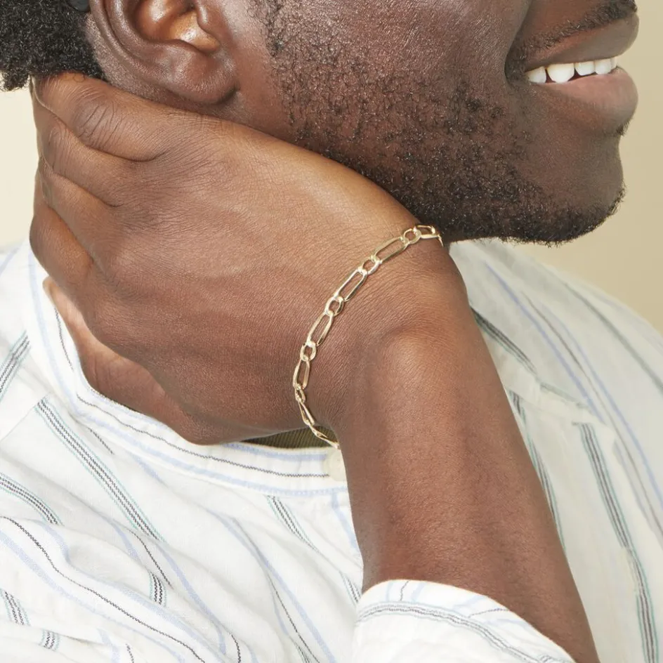 Outlet Histoire d'Or Bracelet Ophelio Maille Alternee 1/1 or jaune