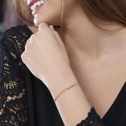 Discount Histoire d'Or Bracelet Maille Alternée 1/3 or jaune