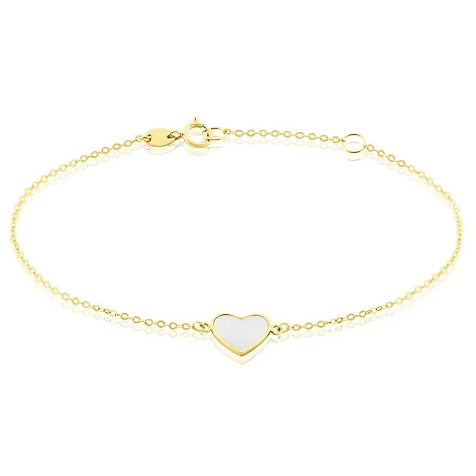 Outlet Histoire d'Or Bracelet Or Jaune Pervenche Nacre