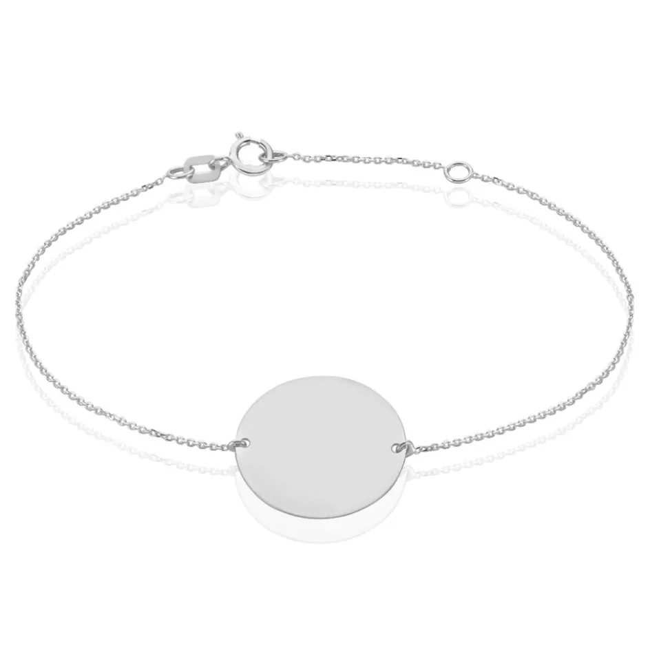 Outlet Histoire d'Or Bracelet Pastille Gravable Or Blanc