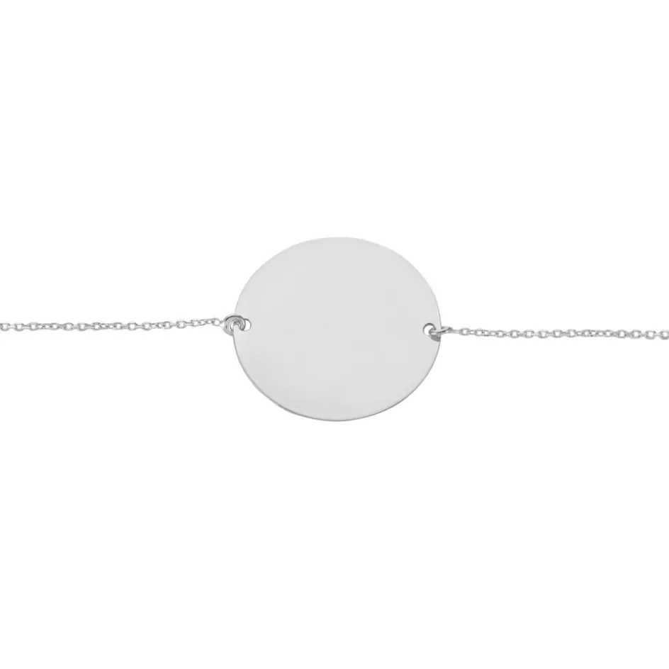 Outlet Histoire d'Or Bracelet Pastille Gravable Or Blanc