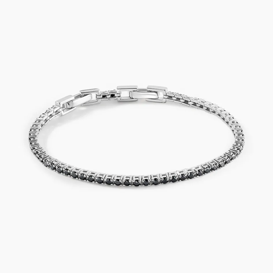 Histoire d'Or Bracelet Rio Tennis Argent Blanc Oxyde De Zirconium argent blanc oxyde noir