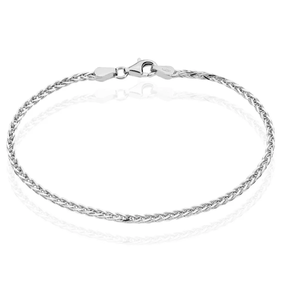 Outlet Histoire d'Or Bracelet Sherihane Maille Palmier Argent Blanc