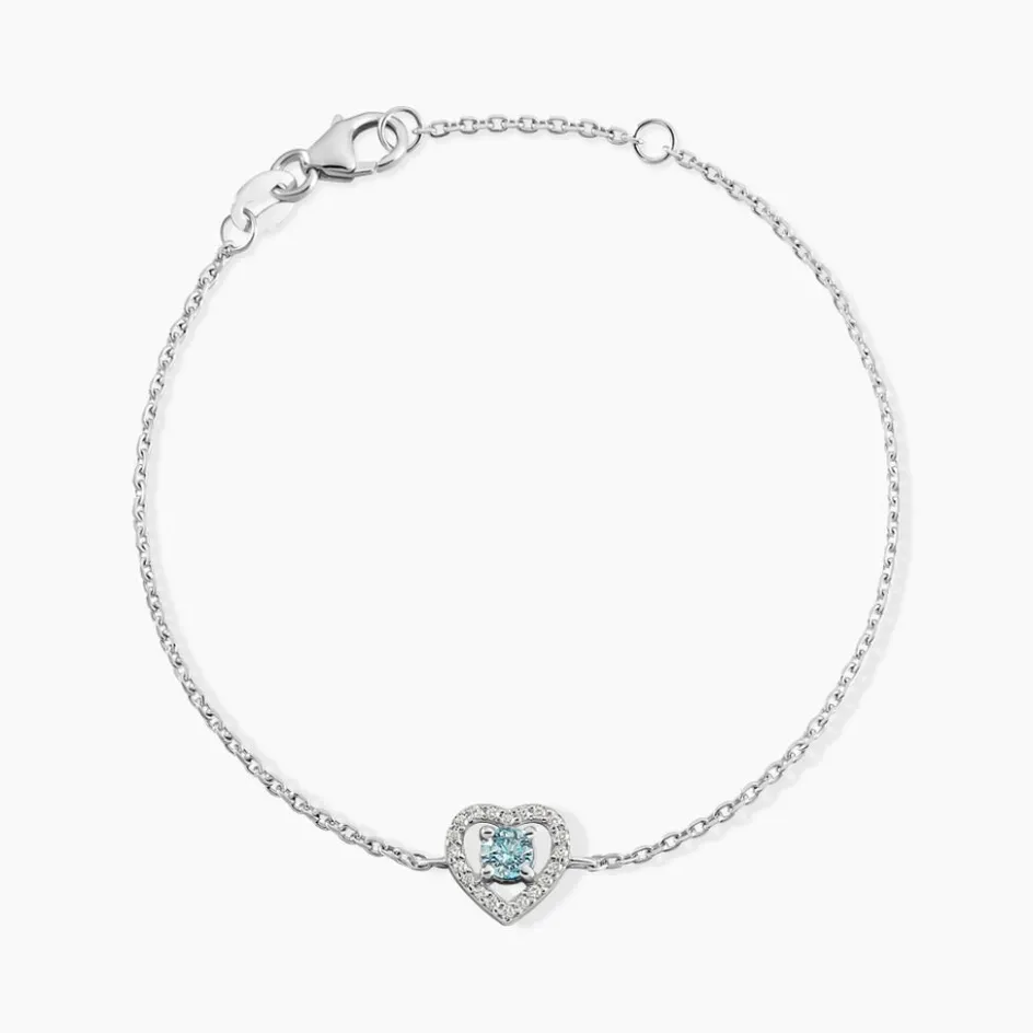 Hot Histoire d'Or Bracelet Suzon Argent Blanc Oxyde De Zirconium argent blanc oxyde bleu sky
