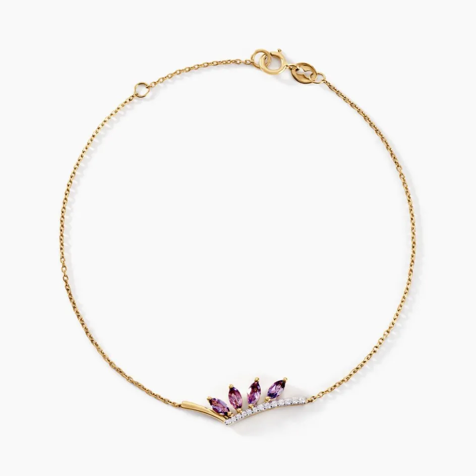 Clearance Histoire d'Or Bracelet Tiara Or Jaune Améthyste Oxyde De Zirconium or jaune améthyste violet