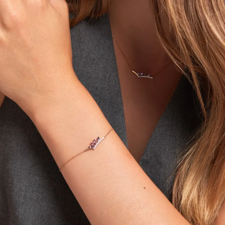 Clearance Histoire d'Or Bracelet Tiara Or Jaune Améthyste Oxyde De Zirconium or jaune améthyste violet