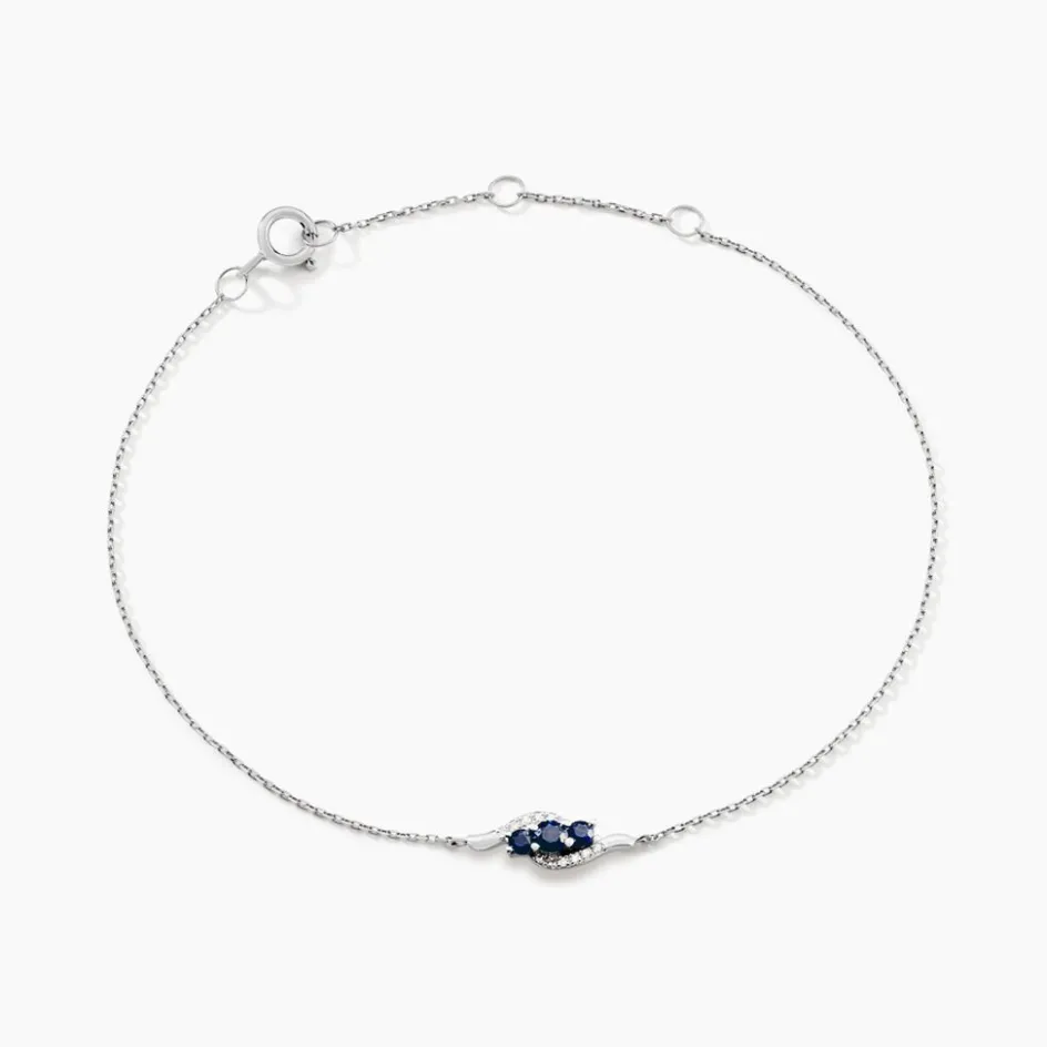 Histoire d'Or Bracelet Trinitie Diamant or blanc saphir