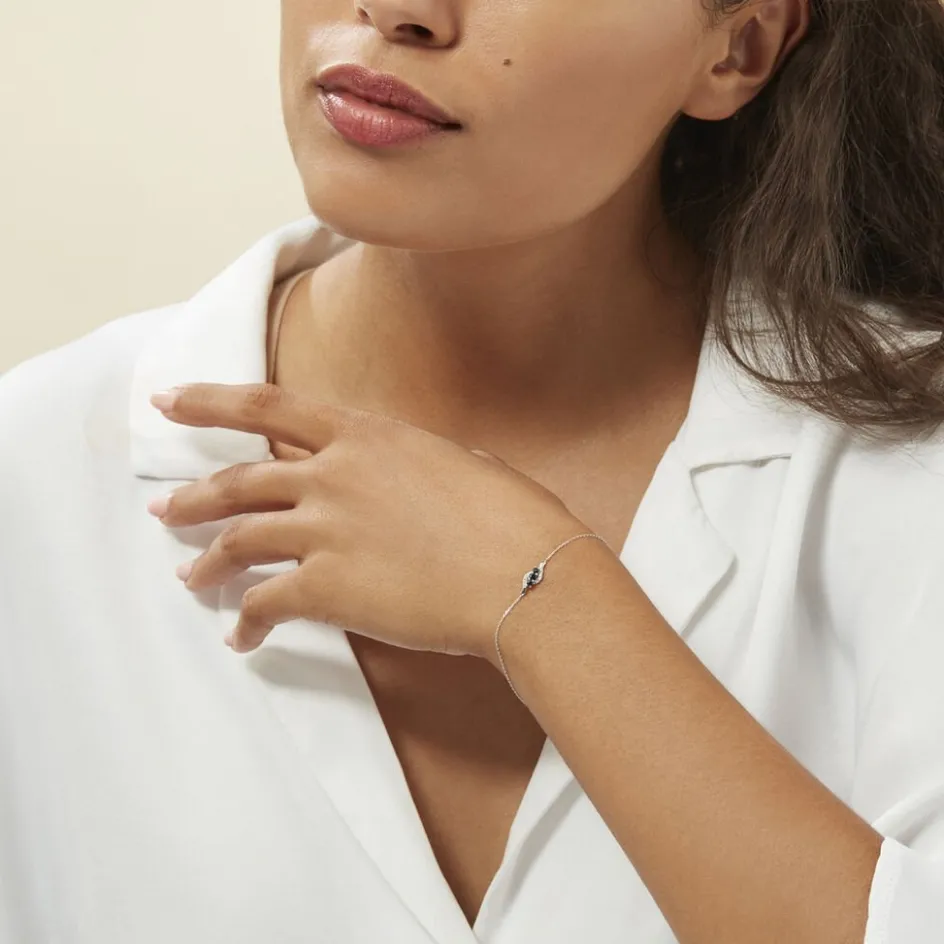 Histoire d'Or Bracelet Trinitie Diamant or blanc saphir