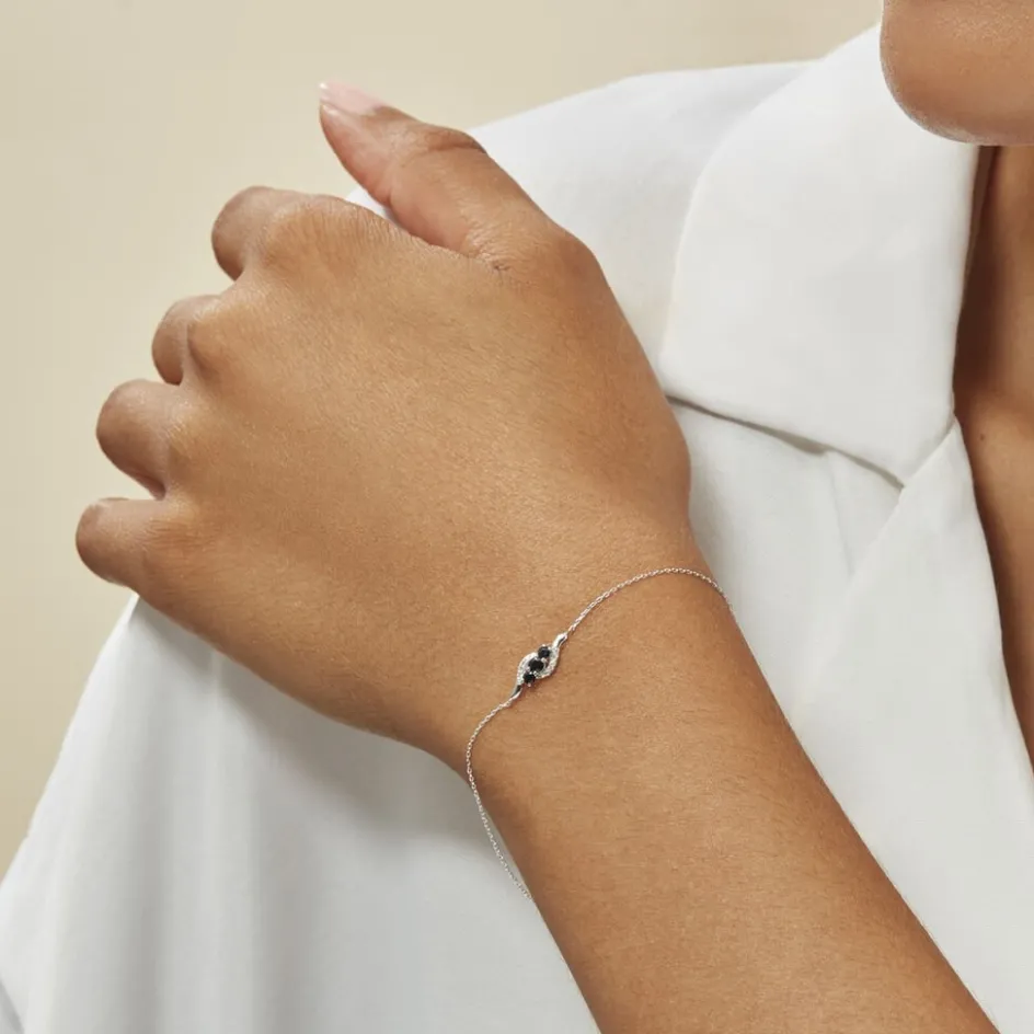 Histoire d'Or Bracelet Trinitie Diamant or blanc saphir